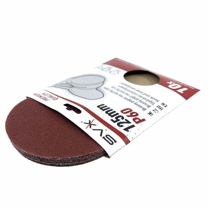 Tépőzáras csiszolópapír – 125 mm-es korong P60 - 10 db