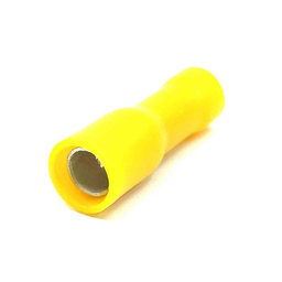 Szigetelt hengeres csatlakozó aljzat, elektrolitréz, sárga 6mm²
