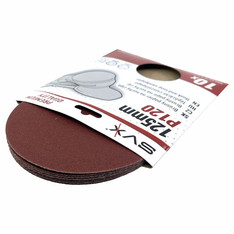 Tépőzáras csiszolópapír – 125 mm-es korong P120 - 10 db