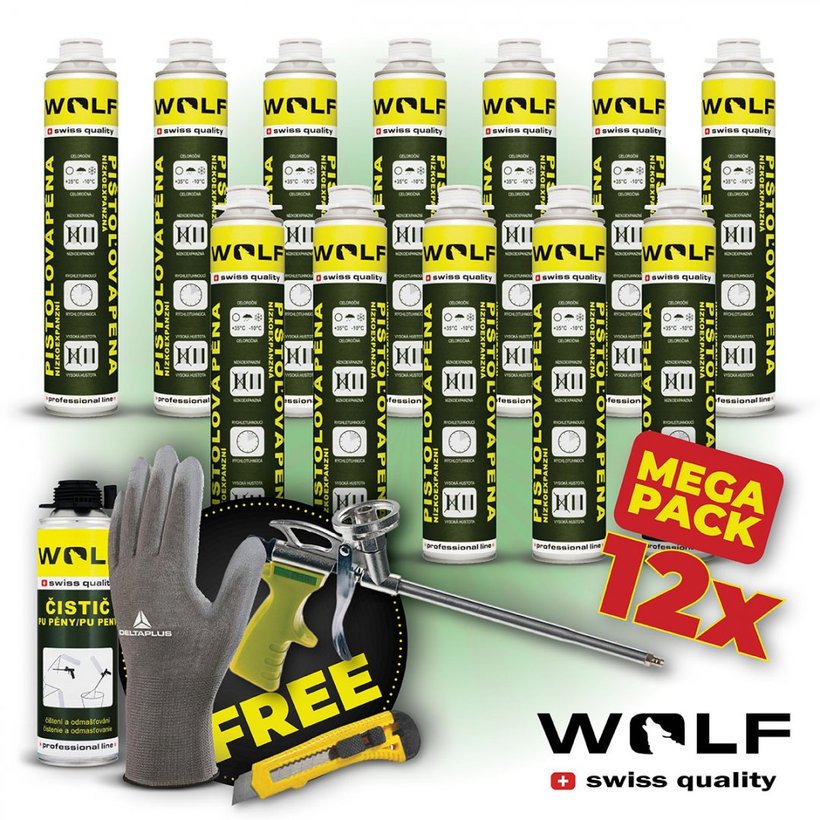 Szerelő (PUR) hab pisztolyos ALACSONY TÁGULÁSÚ 12 db MEGA PACK