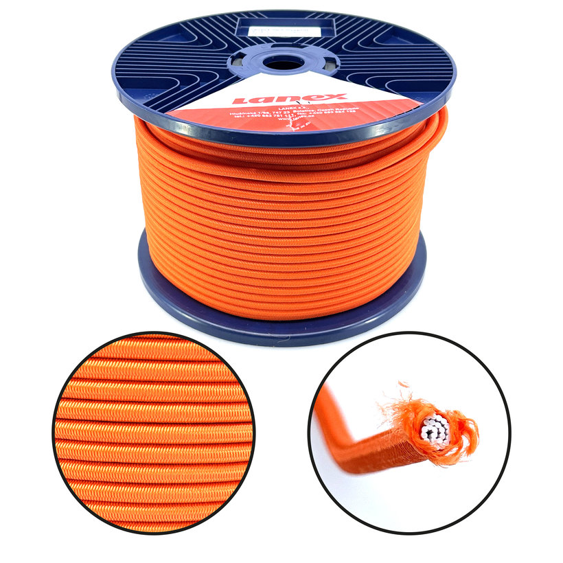 Gumikötél gumi maggal narancs PP 6mm