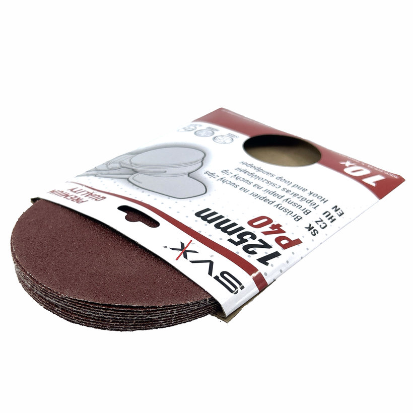 Tépőzáras csiszolópapír – 125 mm-es korong P40 - 10 db
