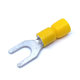 Szigetelt villás saru, ónozott elektrolitréz, sárga 6mm²