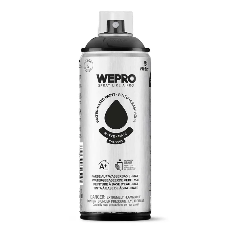 WEPRO Spray – Vízbázisú festék, matt – Cosmos Black -fekete