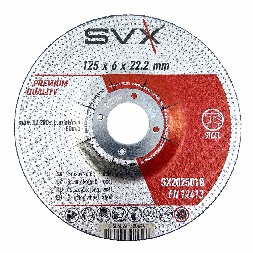 Csiszolótárcsa 125×6×22,2 mm