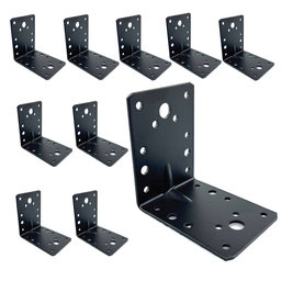 Erősített sarokösszekötő lemez formázással - fekete 10db 90x90x65x2,5mm