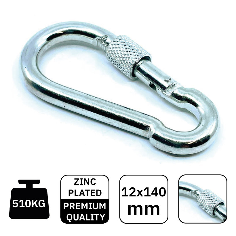 Karabiner rögzítőanyával Zn 12mm