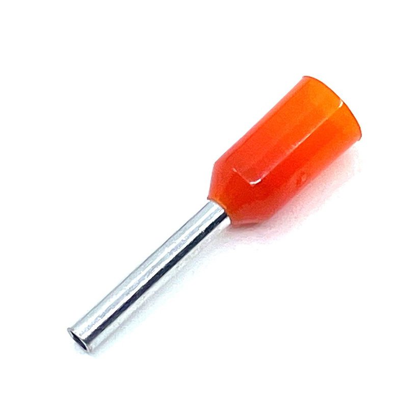 Szigetelt érvéghüvely, ónozott elektr.réz, narancssárga 0,5mm²