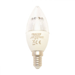 Fényerő-szabályozható gyertya burájú LED fényforrás E14 6W - semleges fehér
