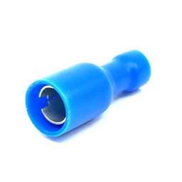 Szigetelt hengeres csatlakozó aljzat, elektrolitréz, kék 2,5mm²