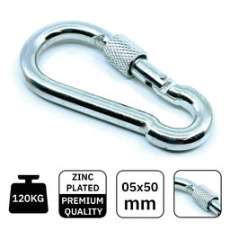 Karabiner rögzítőanyával horganyzott 5mm