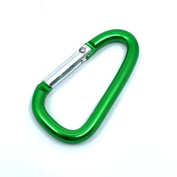 Karabiner alumínium D-alakú - zöld 5mm