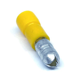 Szigetelt hengeres csatlakozó dugó, elektrolitréz, sárga 6mm²