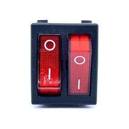 Készülékkapcsoló, BE-KI, 2-áramkör, piros, 0-I felirattal 16A, 250V