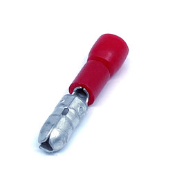 Szigetelt hengeres csatlakozó dugó, elektrolitréz, piros 1,5mm²