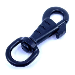 Forgó karabiner felülnyomással, fekete 50x10mm