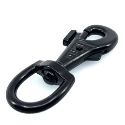 Forgó karabiner felülnyomással, fekete 88x20mm