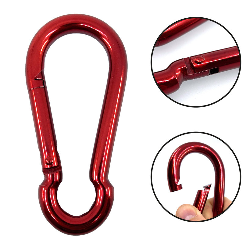 Tűzoltó karabiner DIN 5299C piros 4mm