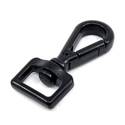 Póráz karabiner - fekete 70x20mm