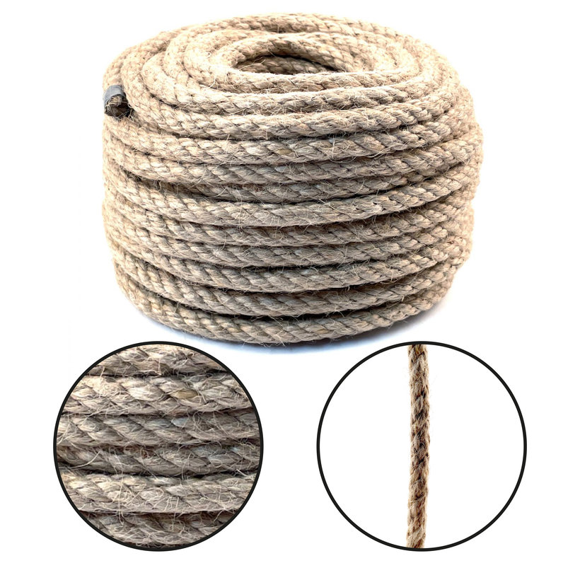 Juta csavart kötél 20m 8mm