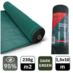 Árnyékoló háló zöld 95% - hosszúság 10m - magasság 1,5m