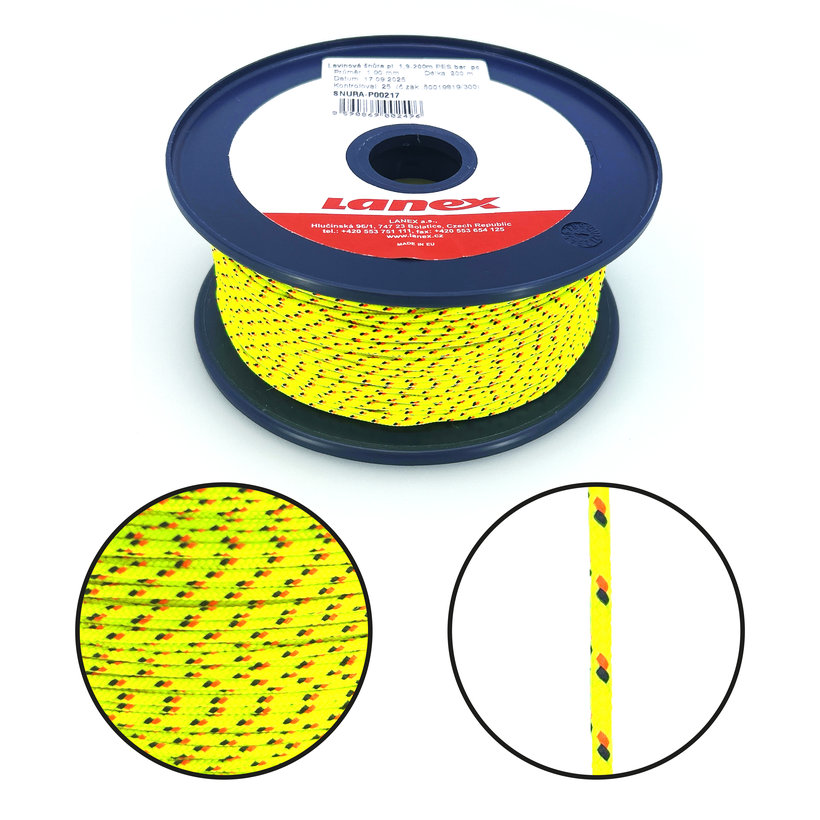 PES kötél maggal színes 16pr 1,9mm