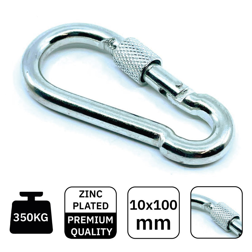 Karabiner rögzítőanyával Zn 10mm