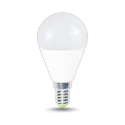 Gömb burájú LED fényforrás E14 8W - meleg fehér