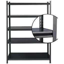 Fém polcos állvány 183 × 120 × 40 cm, fekete – 5 polcos