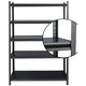 Fém polcos állvány 183×100×30cm, fekete – 4 polcos