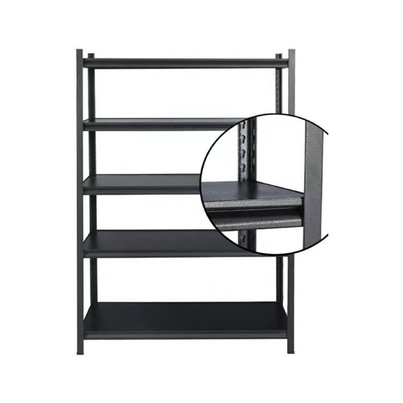 Fém polcos állvány 183×100×30cm, fekete – 4 polcos