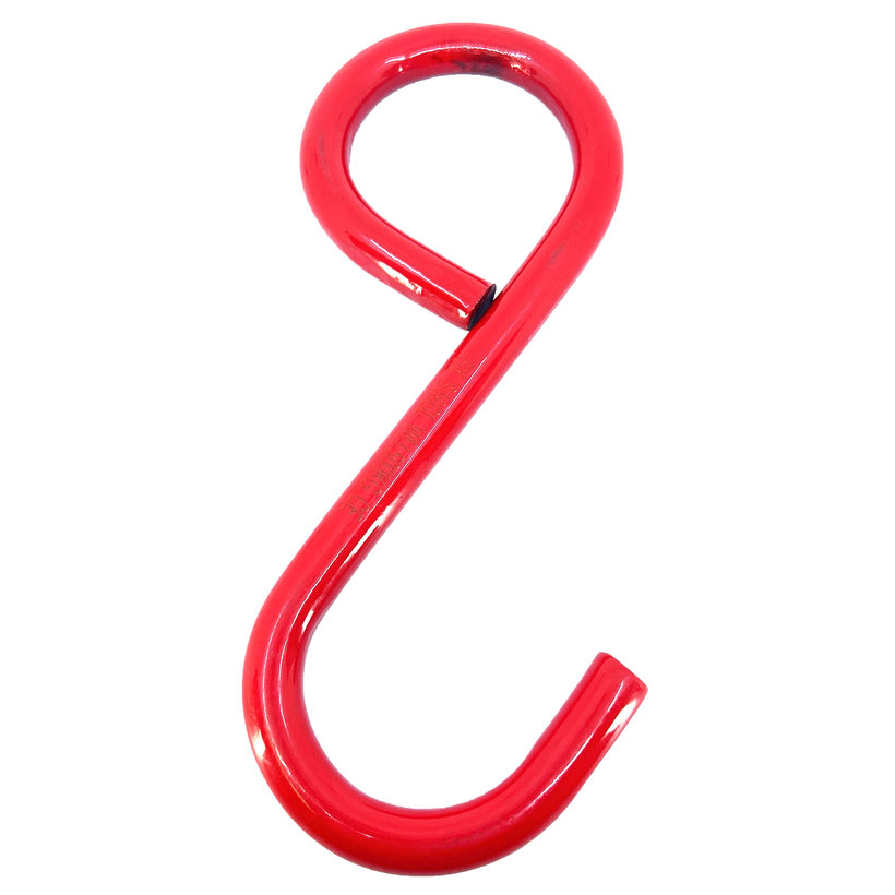 Zárt, hosszított S-kampó, osztályú 80, teherbírás 100 kg