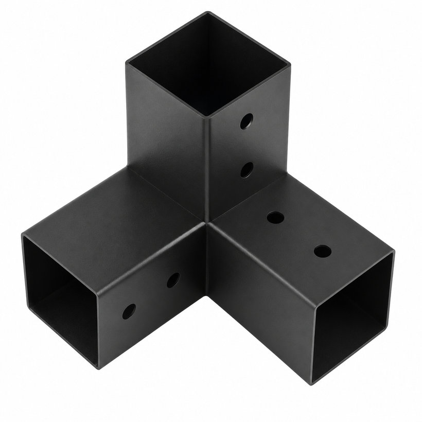 Négyzet alakú gerenda csatlakozó GPY 100 fekete 206x102x202 mm