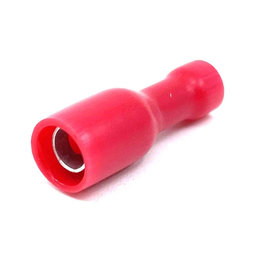 Szigetelt hengeres csatlakozó aljzat, elektrolitréz, piros 1,5mm²