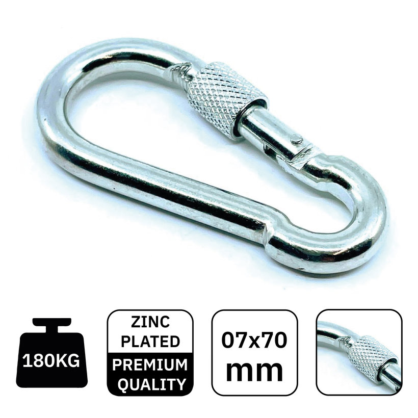 Karabiner rögzítőanyával horganyzott 7mm